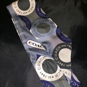 Coach Blue Snap Head Print Pony Scarf